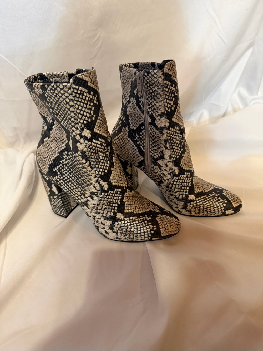 Aldo Snake-Print Ankle Booties
